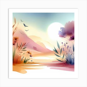 Watercolor Landscape 22 Art Print