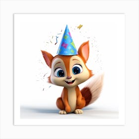 Birthday Fox 1 Art Print