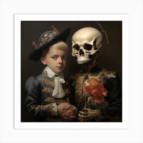 Child With A Skeleton Art Print