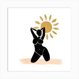 Sunbathing Woman Art Print