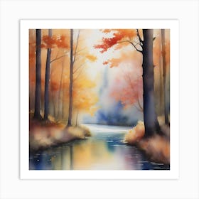 Autumn River Art Print