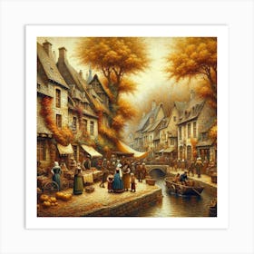 Autumn Village Art Print