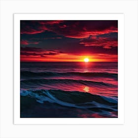 Sunset Over The Ocean 80 Art Print