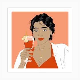 Cocktail Girl Art Print