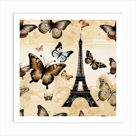 Paris Butterflies 4 Art Print