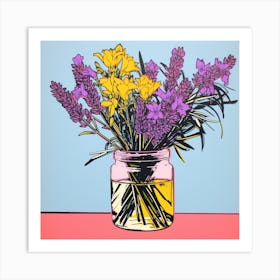 Lavender Pop Art Illustration Square Art Print