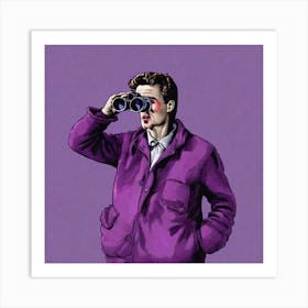 Man With Binoculars 3 Art Print