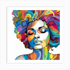 Afro Haired Woman 5 Art Print