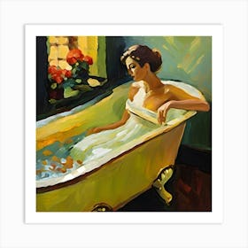 Woman In A Bath 5 Art Print