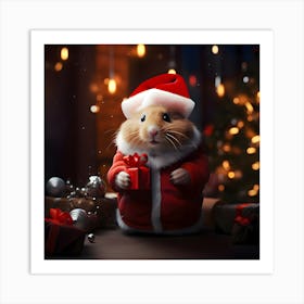 Santa Hamster Art Print