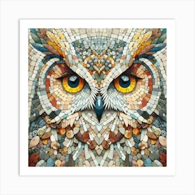 Mosaic Owl 3 Art Print