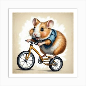 Hamster On A Bike 1 Art Print