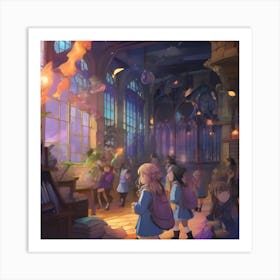 Harry Potter Library Art Print