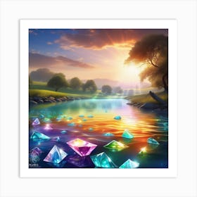 Rainbow Diamonds Art Print