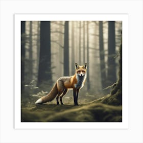 Fox In The Forest 54 Art Print