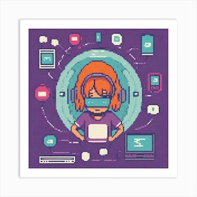 Pixel Art 12 Art Print