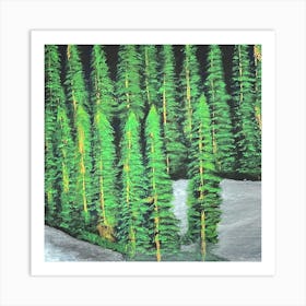 Pine Trees In The Snow Art Print
