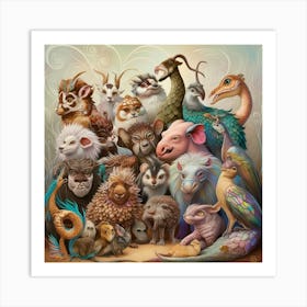 Group Of Animals 2 Art Print