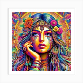 Psychedelic Girl Art Print