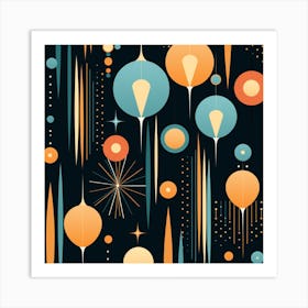 Retro Background Vector Art Print