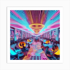 Futuristic Hotel Lobby Art Print