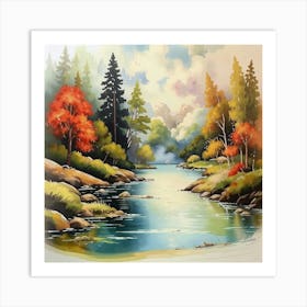 Autumn Landscape Painting 1 Art Print