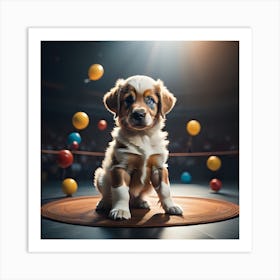 Circus Puppy (Series) Juggler Art Print