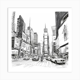 Times Square Sketch 2 Art Print