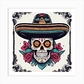 Day Of The Dead Skull 30 Art Print