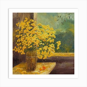 Yellow Flowers In A Vase Art Print