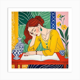 Woman Reading A Book 22 Art Print