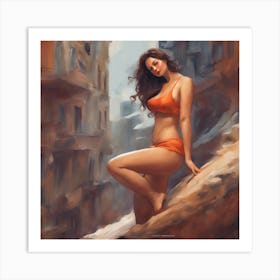 Woman In A Bikini Art Print