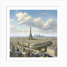 Paris Cityscape art print 2 Art Print