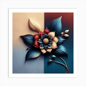 3d Flower Art 1 Art Print