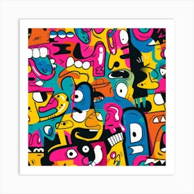 Cartoon Monsters 1 Art Print