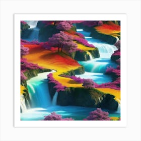 Asian Waterfall Art Print