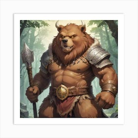 Demon Berserker Bear Art Print