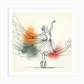 Ballerina Drawing 2 Art Print