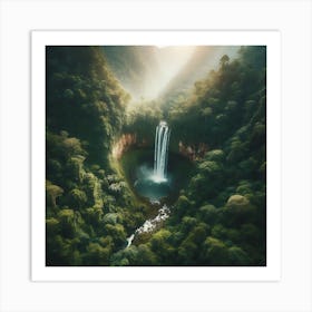 Waterfall In The Jungle Art Print