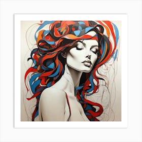 Girl With Red Hair Art Print