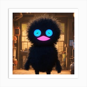 Black Creature With Blue Eyes Art Print