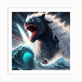 A Monstrous Tidal Wave Art Print