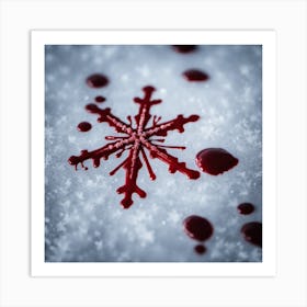 Snowflake With Blood Art Print