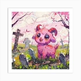 Pink Goat Art Print