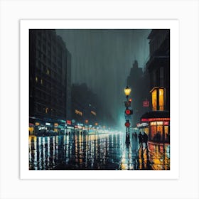 Night In New York City Art Print