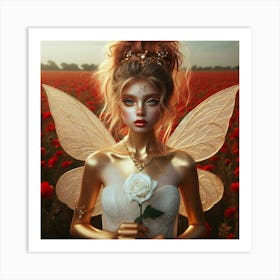 Fairy In A Field Of Poppies Art Print