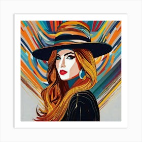 Woman In A Hat 21 Art Print