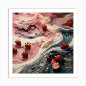 Strawberry Ice Cream Art Print