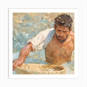 Man In The Water 1 Art Print