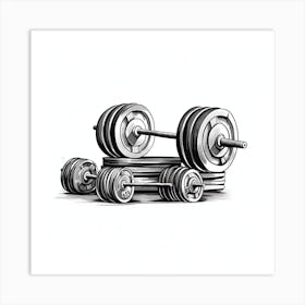 Weights And Barbells Art Print